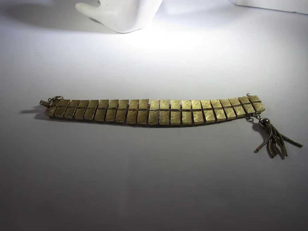 Mid-Century Modern Goldtone Link Bracelet Signed … - image 11