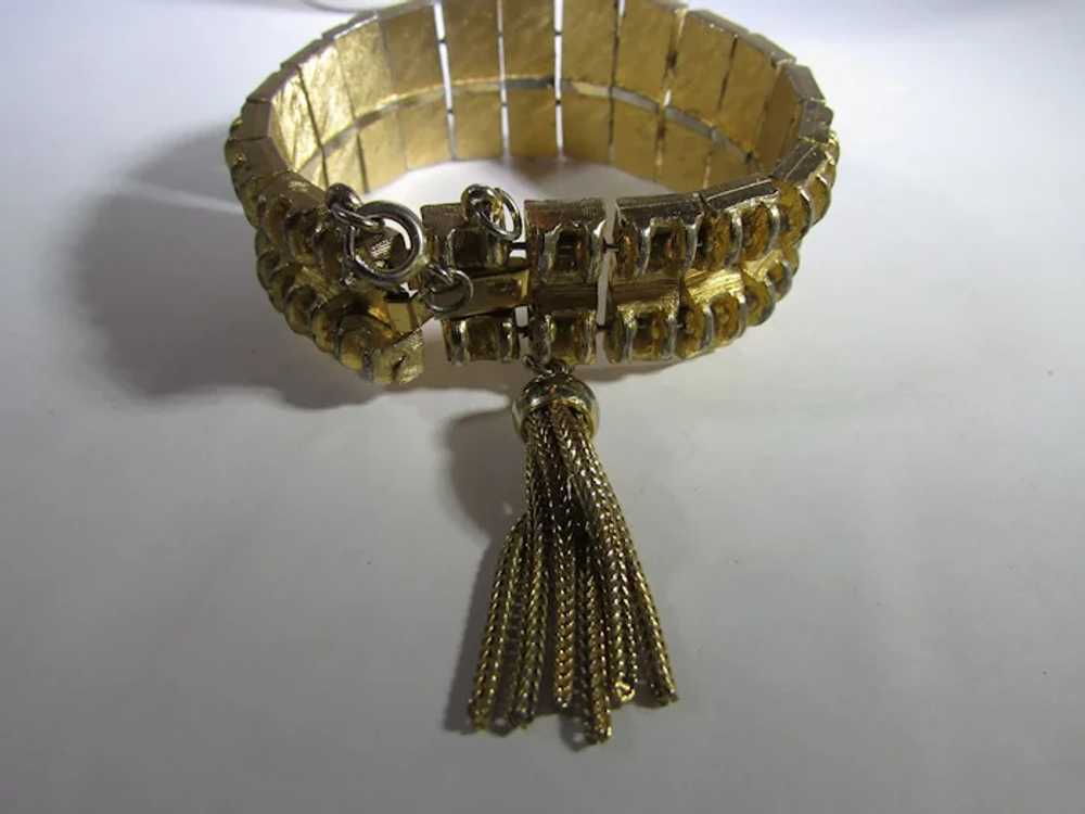 Mid-Century Modern Goldtone Link Bracelet Signed … - image 4