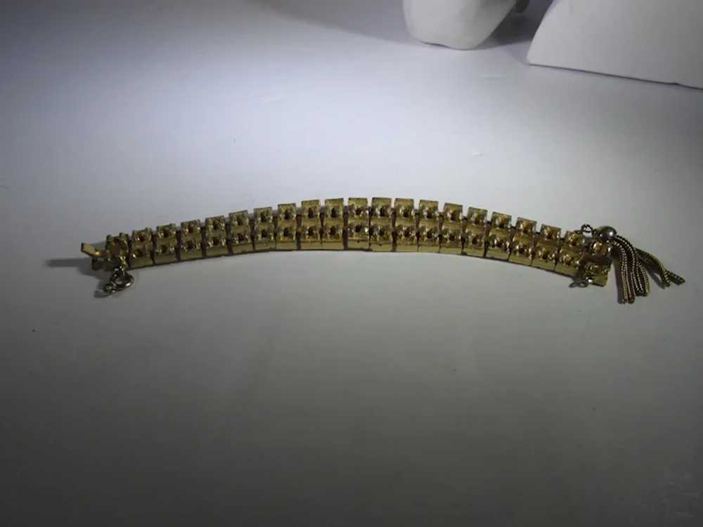 Mid-Century Modern Goldtone Link Bracelet Signed … - image 6