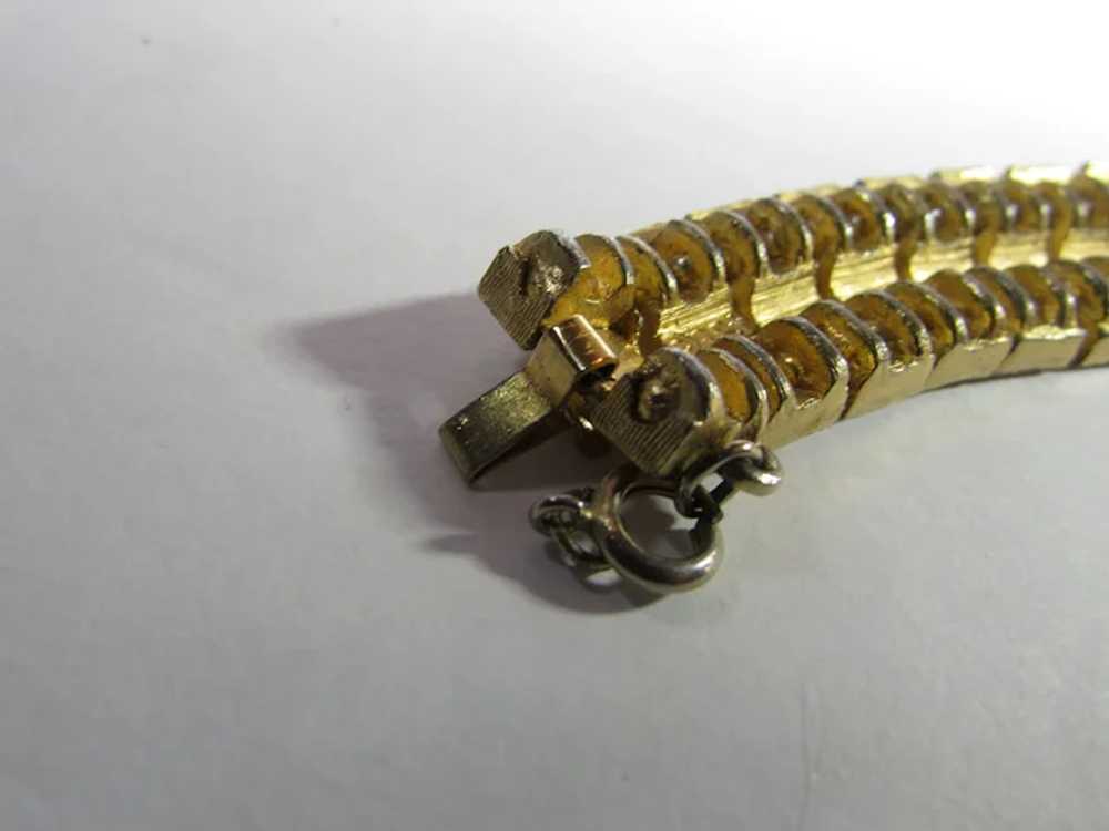Mid-Century Modern Goldtone Link Bracelet Signed … - image 7