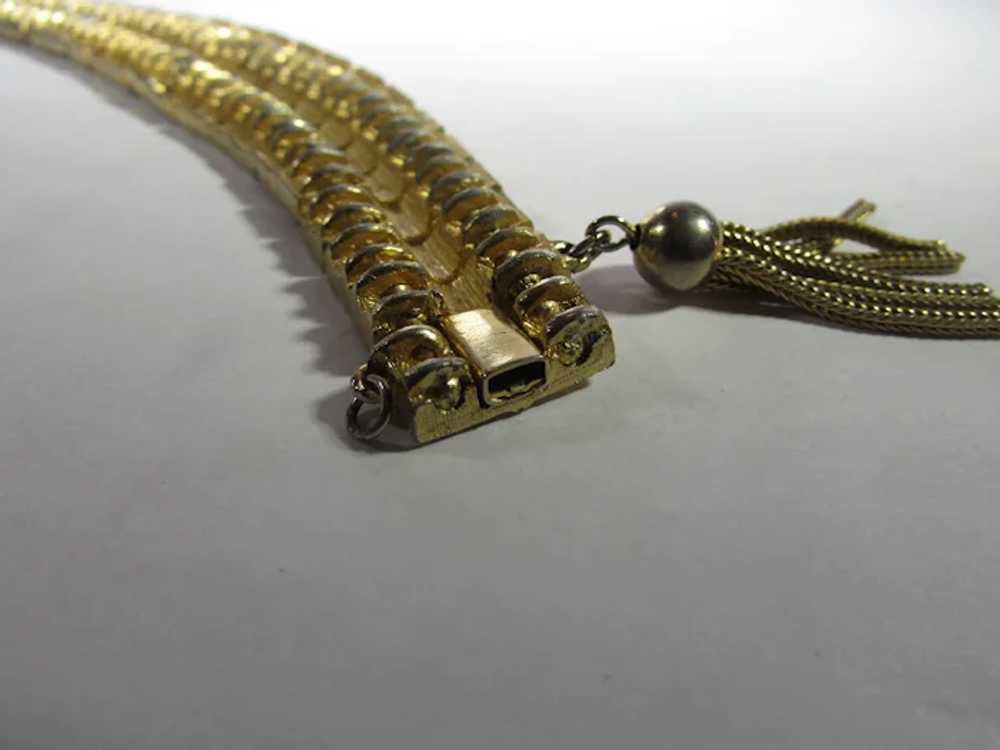 Mid-Century Modern Goldtone Link Bracelet Signed … - image 8