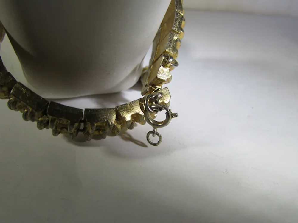 Mid-Century Modern Goldtone Link Bracelet Signed … - image 9