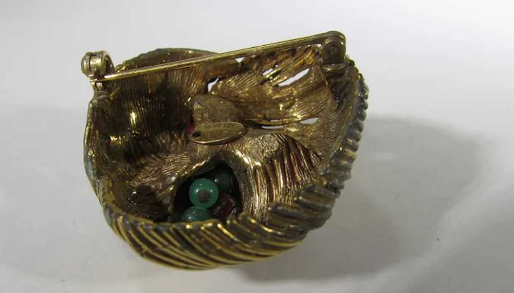 Vintage Benedict NY Goldtone Pin Nest With Faux T… - image 3