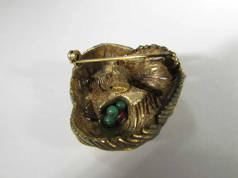 Vintage Benedict NY Goldtone Pin Nest With Faux T… - image 7