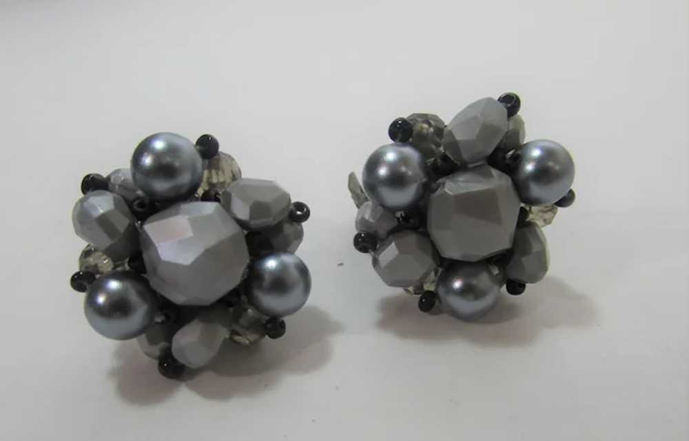 Vintage Clip On Silver Tone Beads Signed Germany - image 12