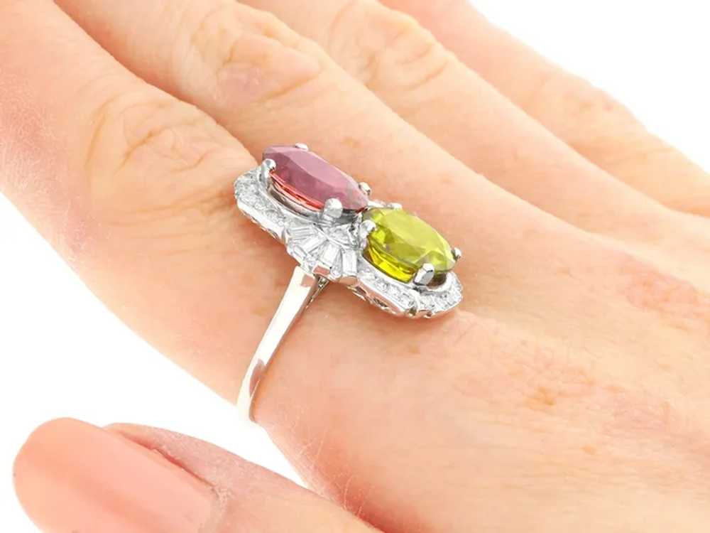 Vintage 3.04Ct Peridot 3.12Ct Pink Tourmaline and… - image 11