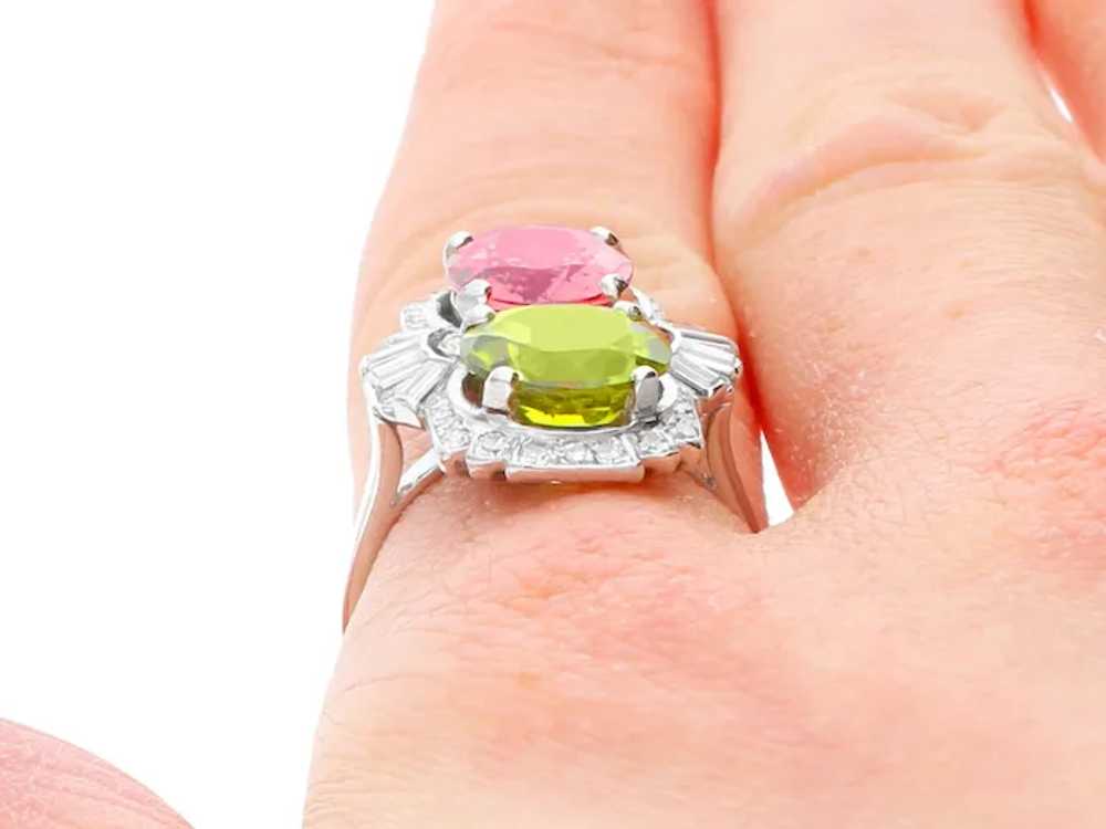 Vintage 3.04Ct Peridot 3.12Ct Pink Tourmaline and… - image 12