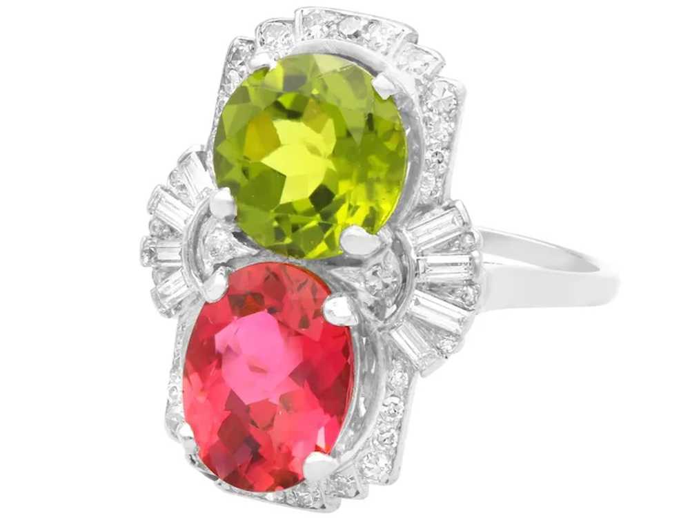 Vintage 3.04Ct Peridot 3.12Ct Pink Tourmaline and… - image 6