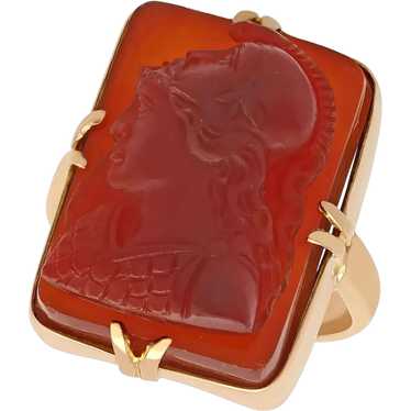 Antique Victorian Agate and 15ct Yellow Gold Came… - image 1