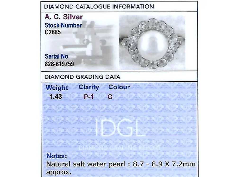 Antique Natural Saltwater Pearl and 1.43ct Diamon… - image 6