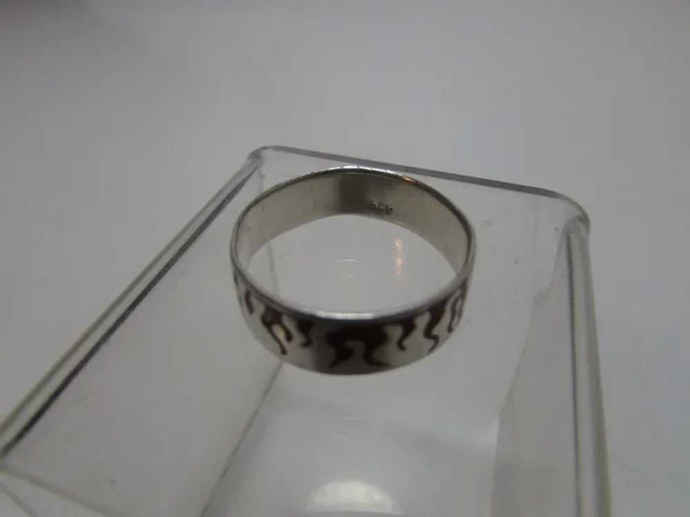 Sterling Silver With Enamel Flame Design Men's Ri… - image 11