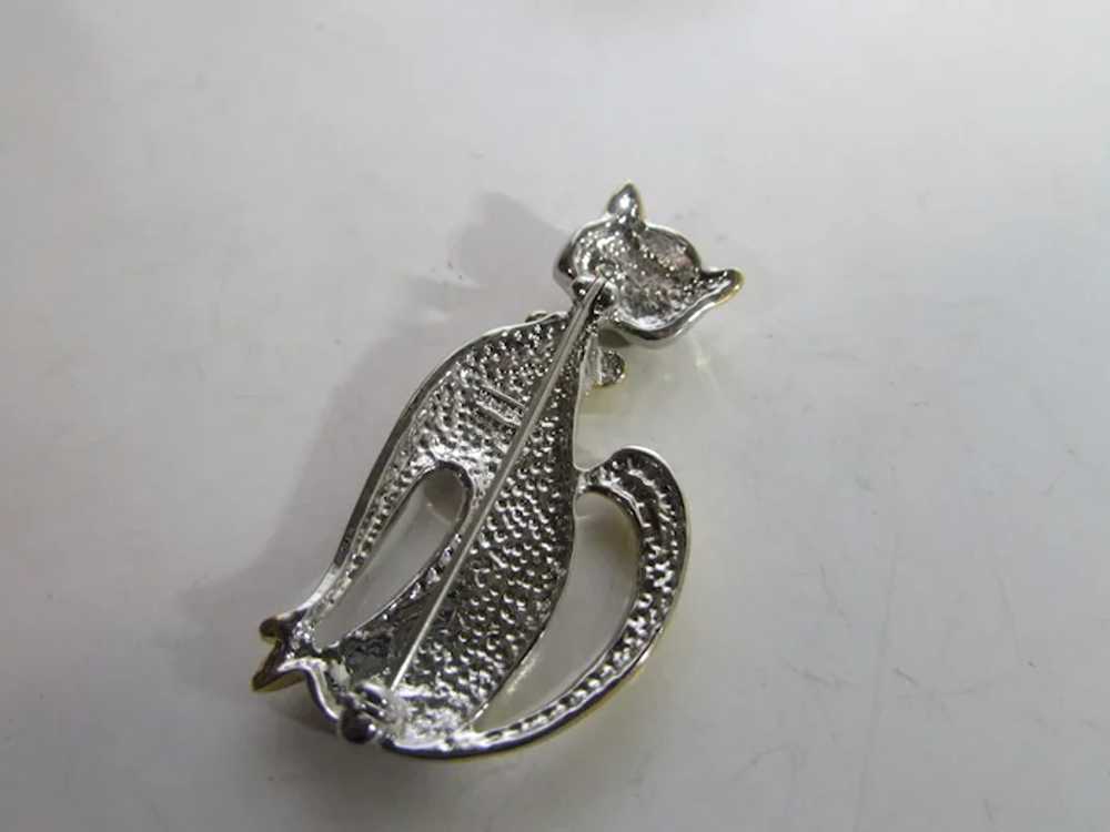 Vintage Cutler Silver Tone Classy Cat With Gold T… - image 4