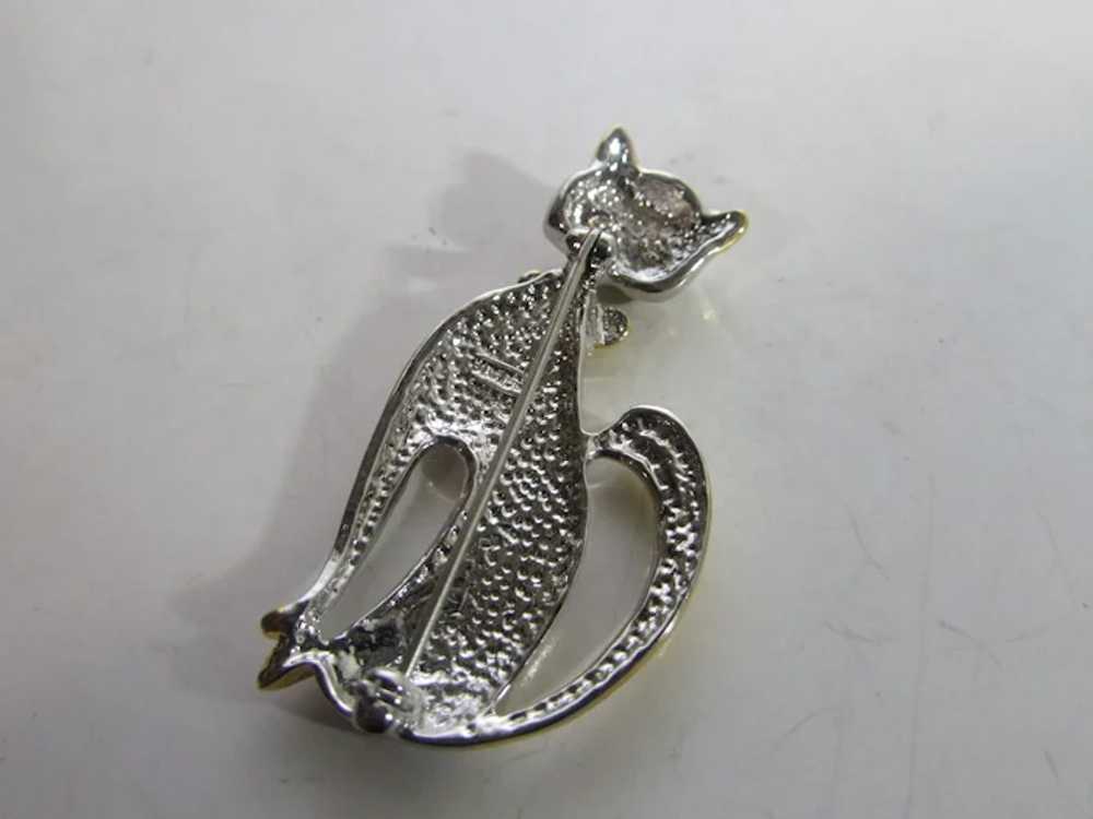 Vintage Cutler Silver Tone Classy Cat With Gold T… - image 8