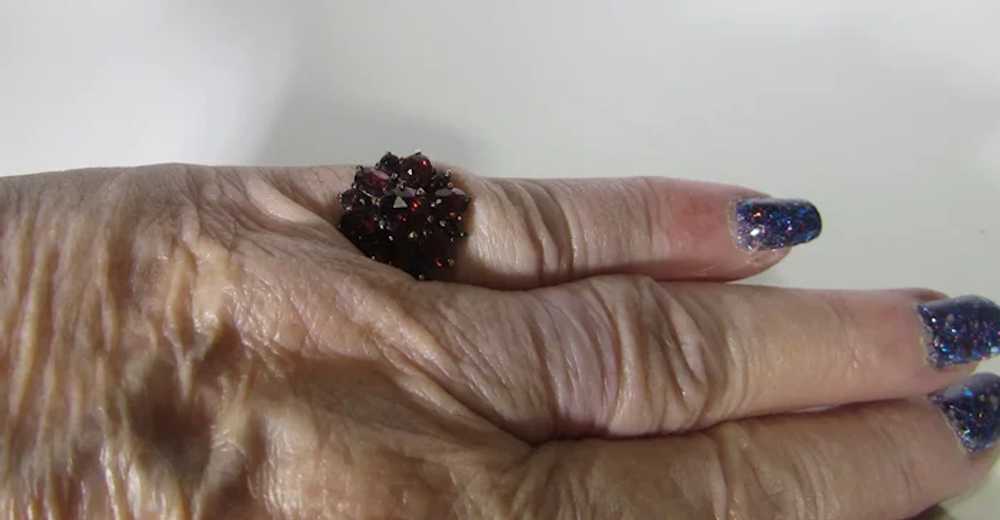 Sterling Siver Bohemian Garnet Ring in Gold Wash - image 10