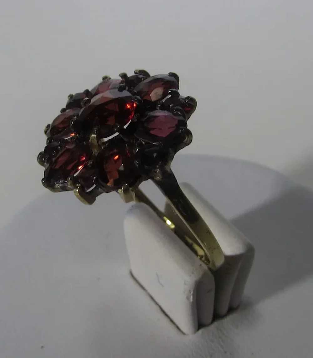 Sterling Siver Bohemian Garnet Ring in Gold Wash - image 3