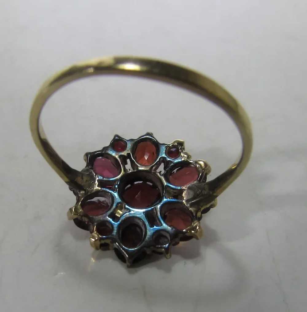 Sterling Siver Bohemian Garnet Ring in Gold Wash - image 7