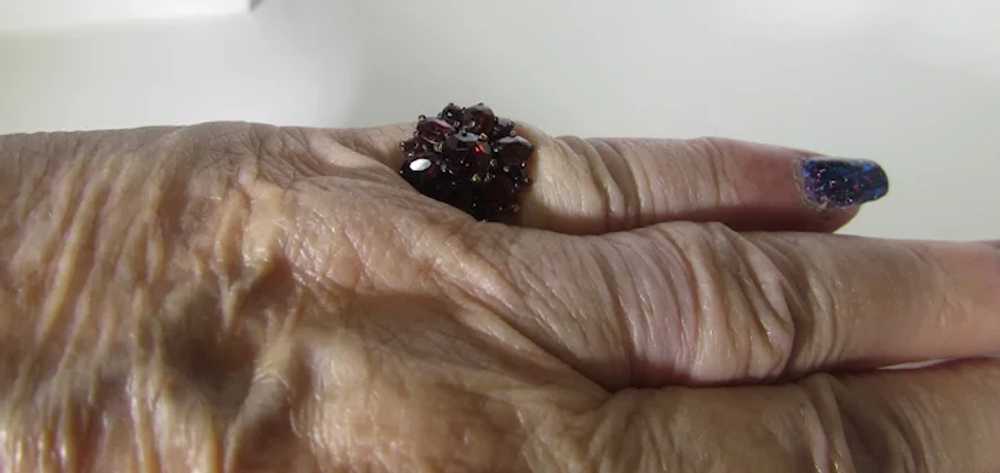 Sterling Siver Bohemian Garnet Ring in Gold Wash - image 8