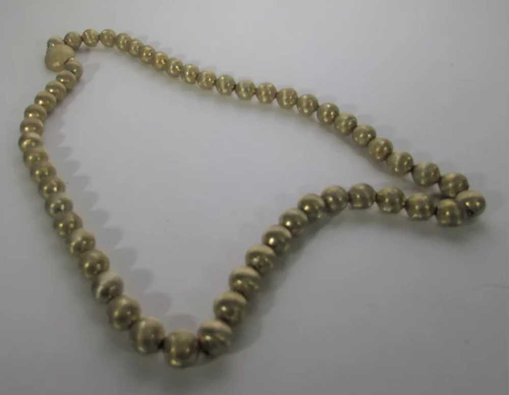 Vintage Monet Brushed Goldtone Bead Necklace - image 12