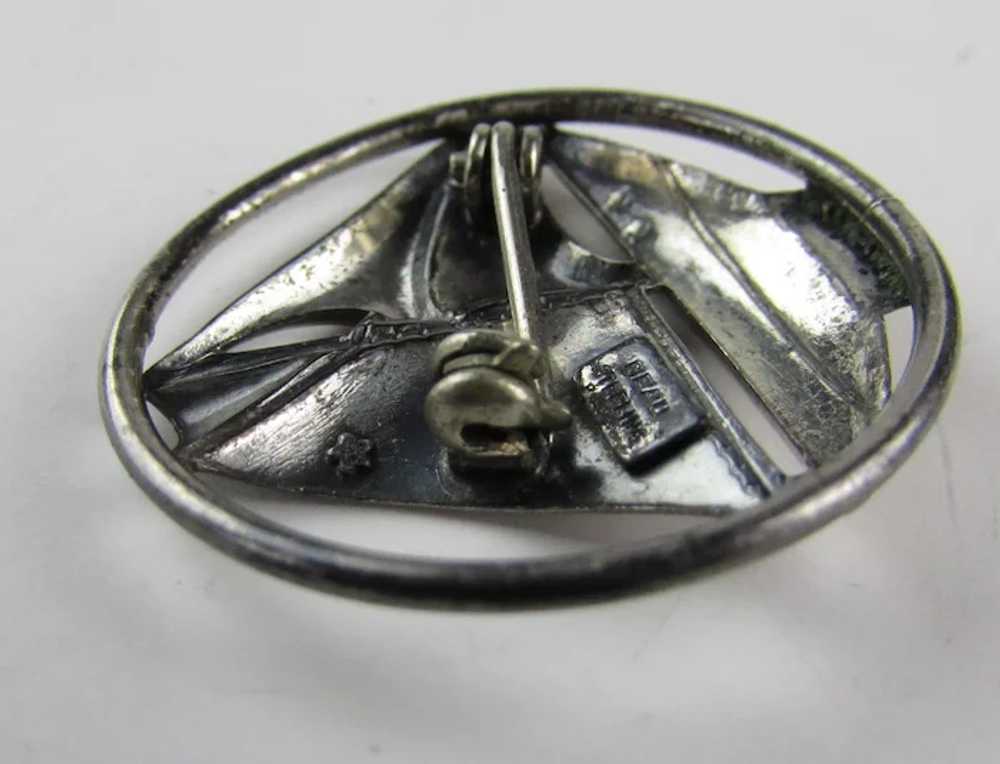 Vintage Beau Sterling Silver Sailboat Pin - image 3