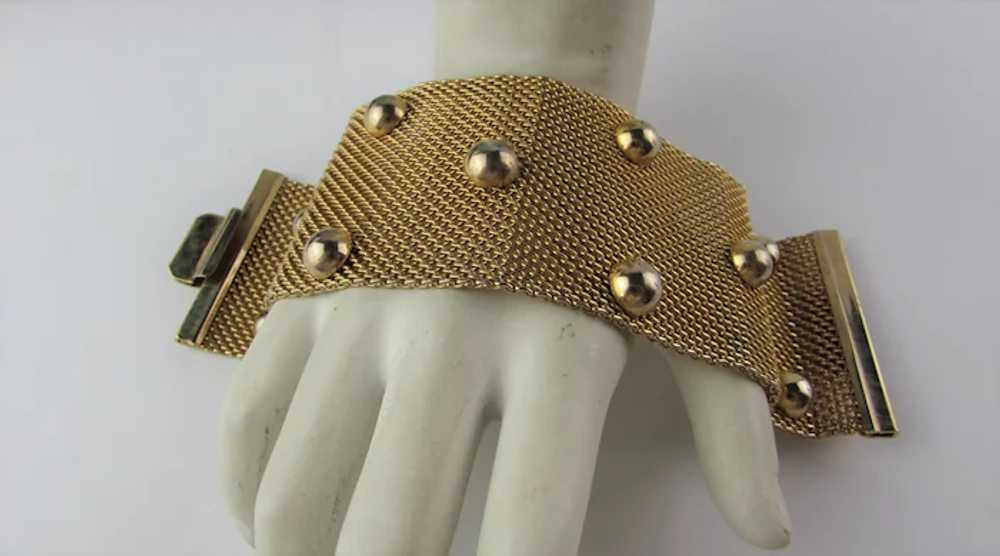 Judy Lee Gold Tone Mesh Bracelet - image 3
