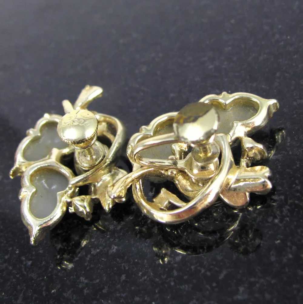 Vintage Coro Silver Thermoset Acorn Earrings Gold… - image 3