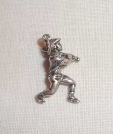 Vintage Sterling Silver Male Baseball  Player Cha… - image 1