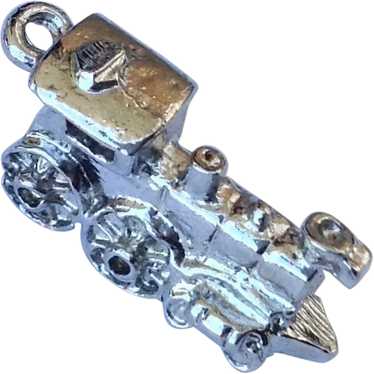 Vintage Sterling Silver Train Engine Charm - image 1