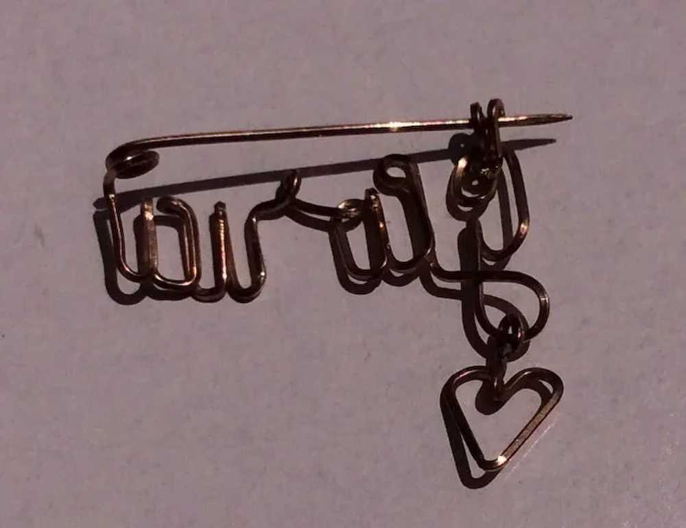 1940's Gold Filled Wire Name Brooch - image 2