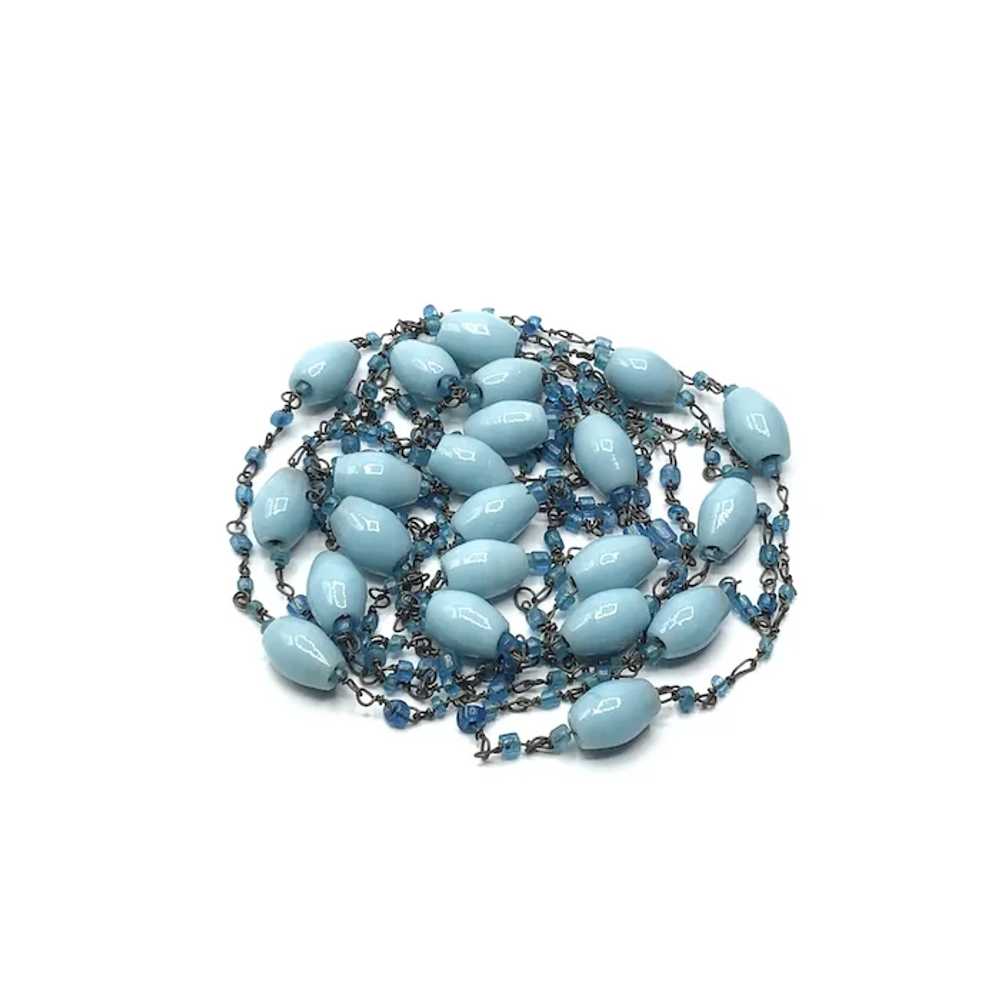 Peking Turquoise Glass Bead Necklace - image 3