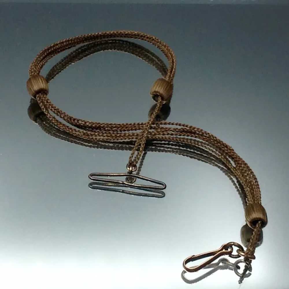 Victorian Mourning Hair Watch Chain - image 3