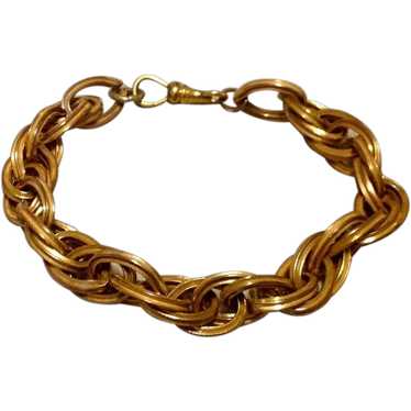 Double Link Gold Tone Flexible Link Bracelet