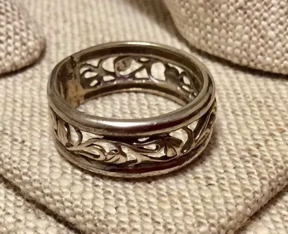 Vintage Sterling Silver Band Ring Size 7 1/4 - image 2