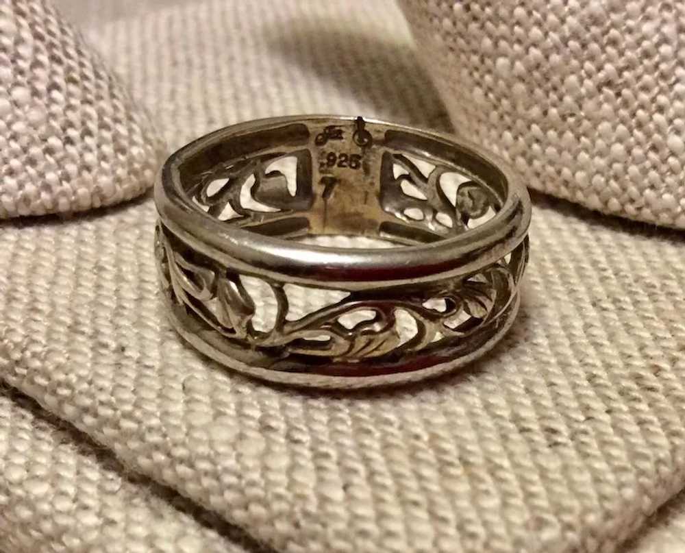 Vintage Sterling Silver Band Ring Size 7 1/4 - image 3
