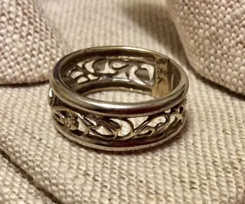 Vintage Sterling Silver Band Ring Size 7 1/4 - image 4