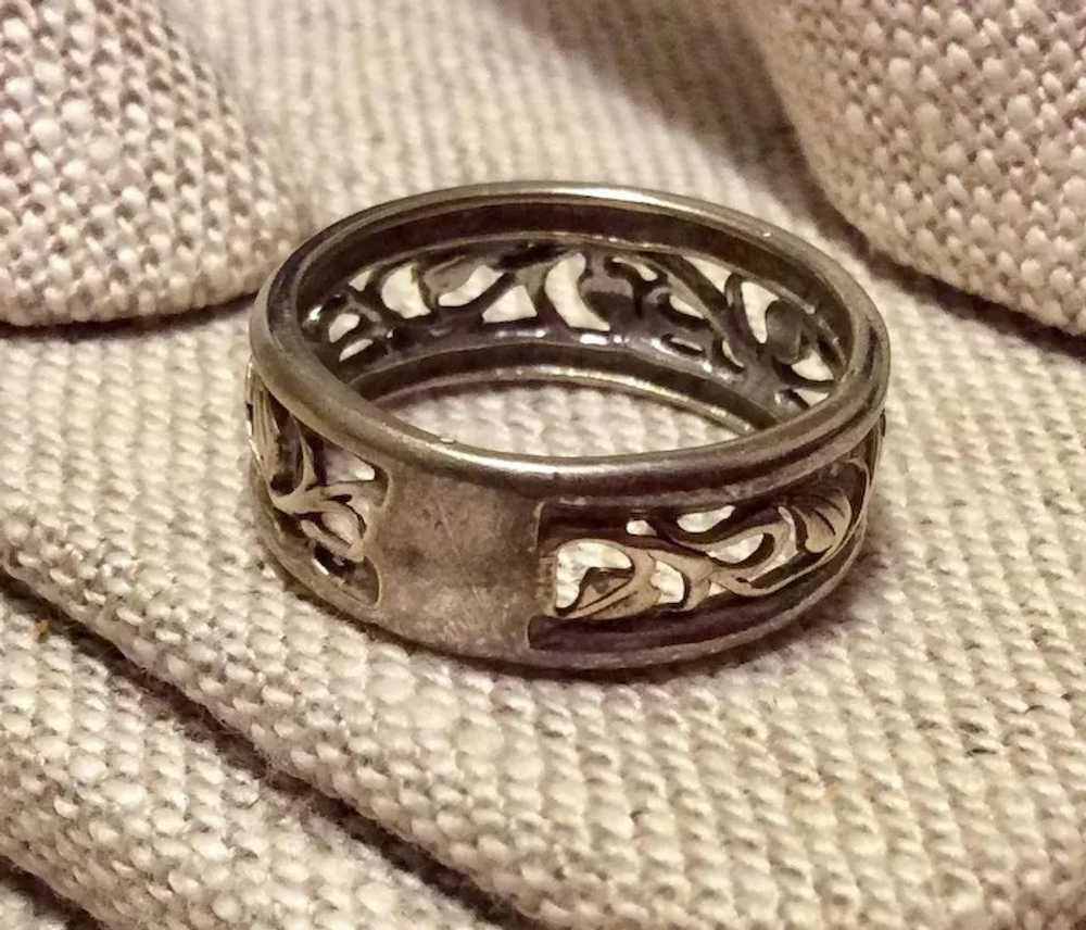 Vintage Sterling Silver Band Ring Size 7 1/4 - image 5