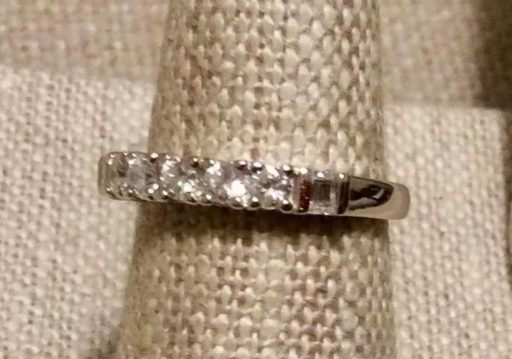 Sterling 7 Stone CZ Band Ring Size 5 - image 2