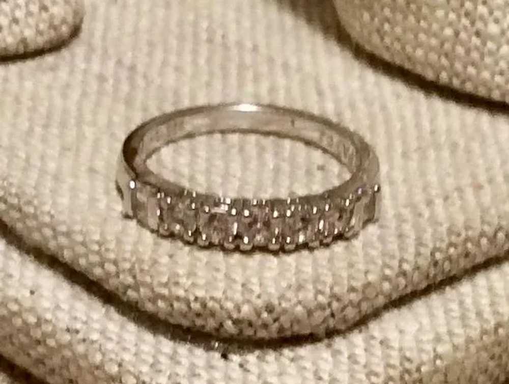 Sterling 7 Stone CZ Band Ring Size 5 - image 4