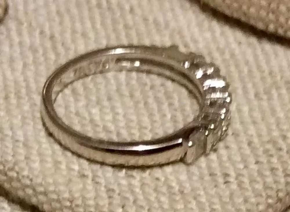 Sterling 7 Stone CZ Band Ring Size 5 - image 5