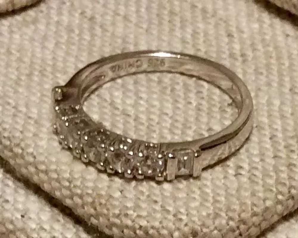 Sterling 7 Stone CZ Band Ring Size 5 - image 6