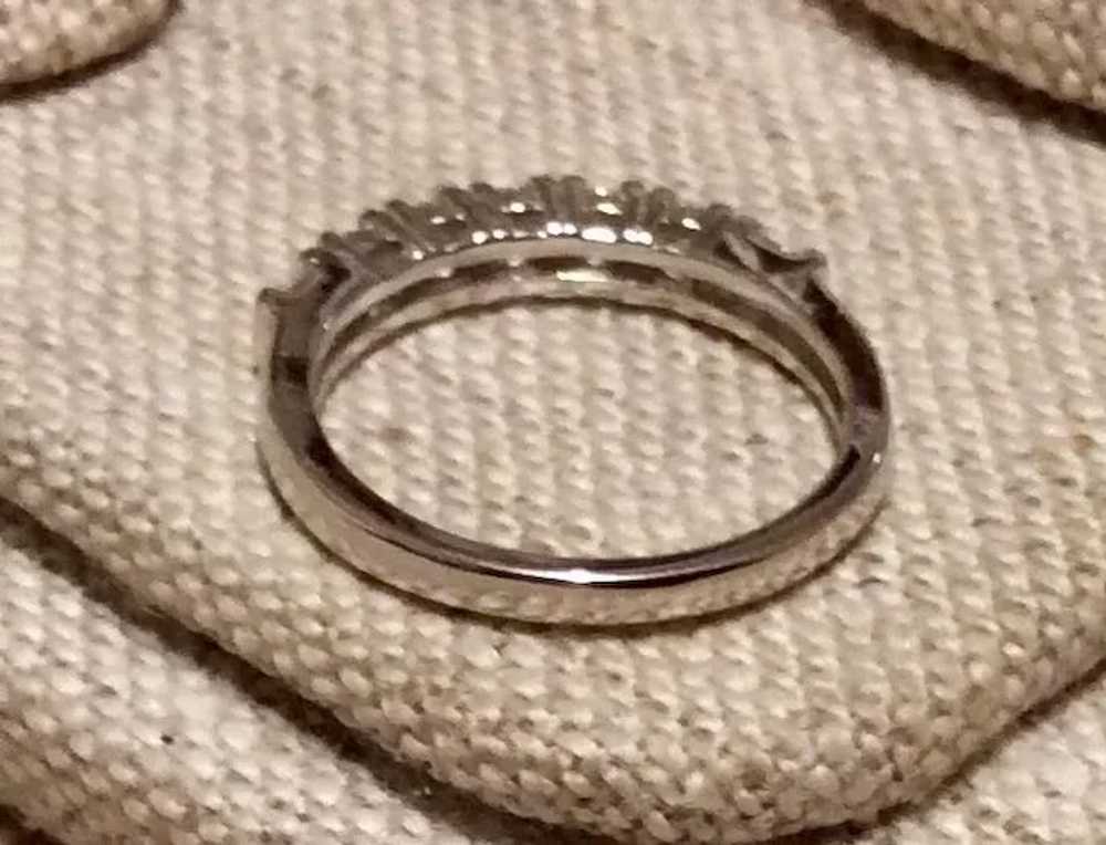 Sterling 7 Stone CZ Band Ring Size 5 - image 7