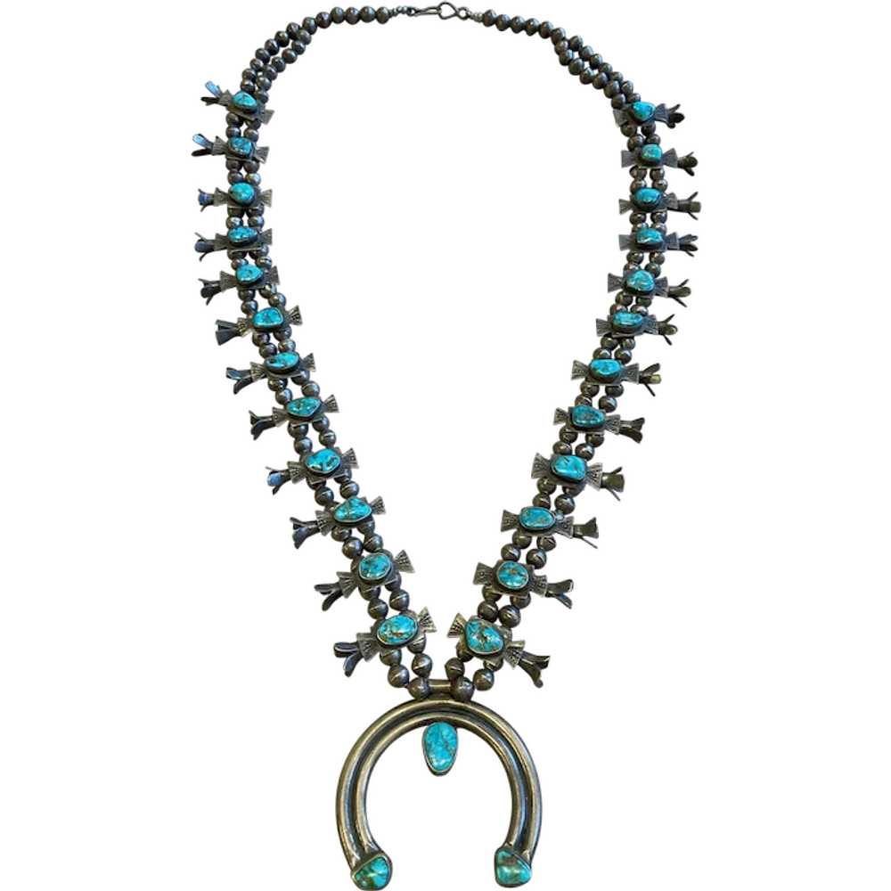 Blue Gem Turquoise Squash Necklace - image 1