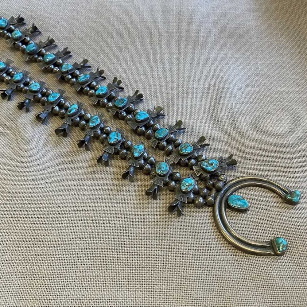Blue Gem Turquoise Squash Necklace - image 3