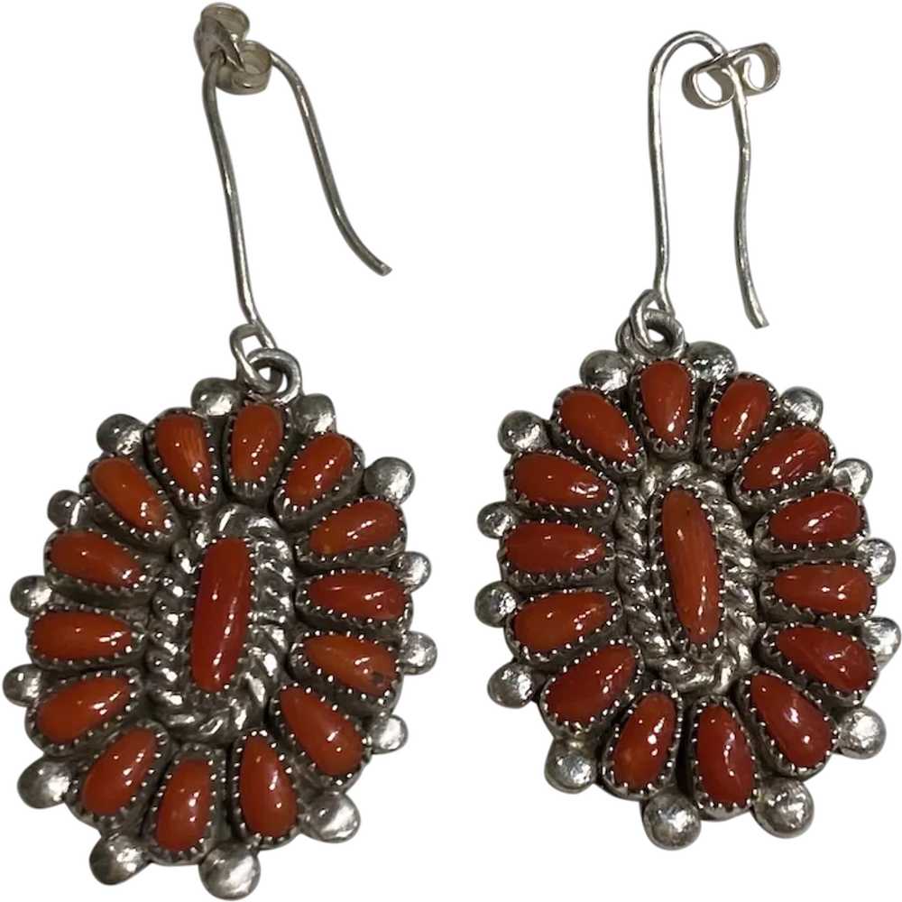 Zuni Coral Earrings - image 1