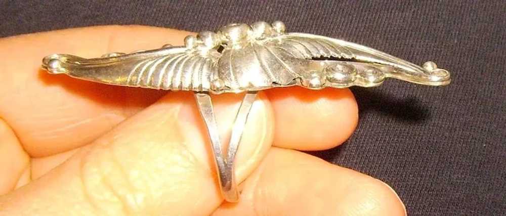 Vintage Native American Sterling Elongated Ring - image 3