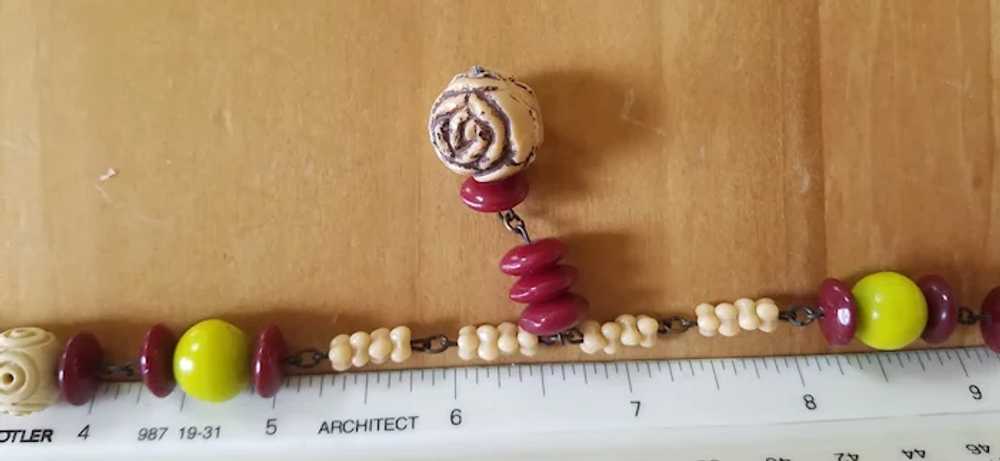 Art Deco Galalith Plastic Bead Necklace - image 7