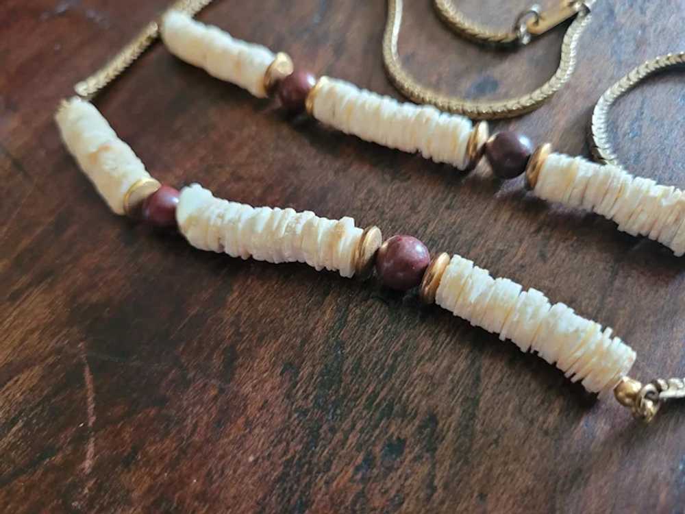 Miriam Haskell Puka Shell Natural Stone 29" Neckl… - image 2