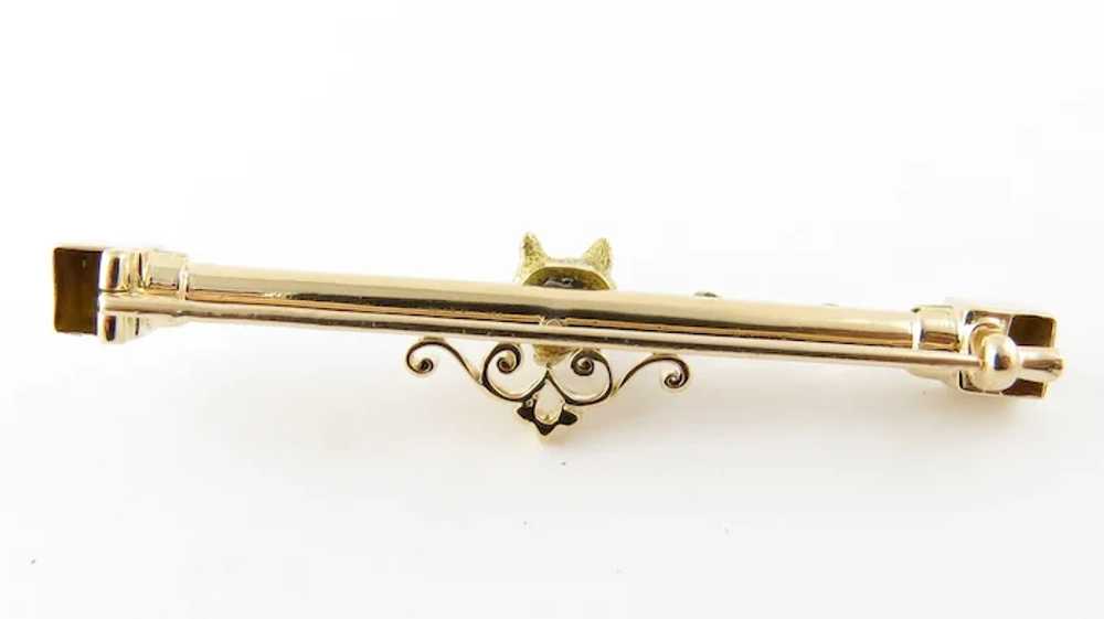 Antique Victorian 14 Karat Yellow Gold Fox Bar Pin - image 8