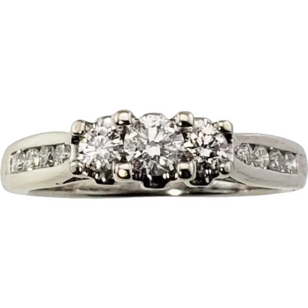 Vintage 14 Karat White Gold and Diamond Engagemen… - image 1