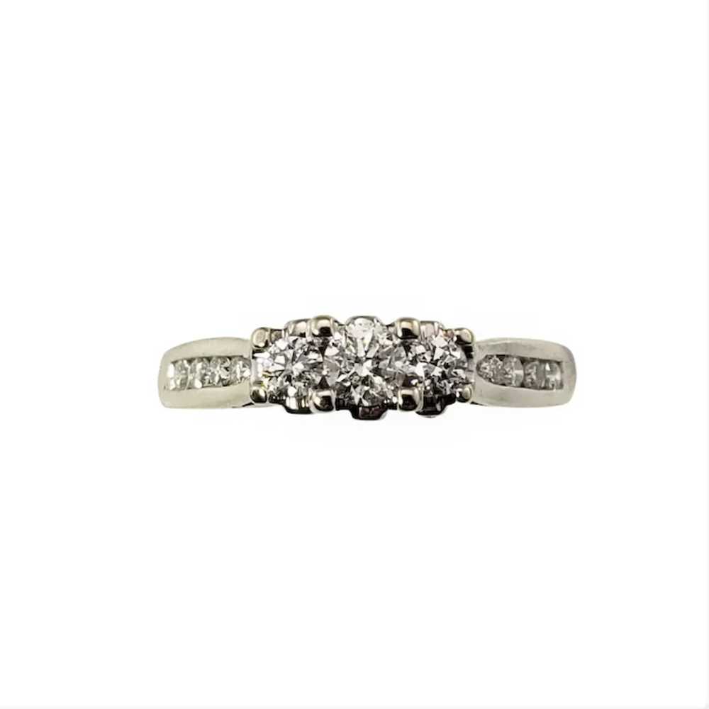 Vintage 14 Karat White Gold and Diamond Engagemen… - image 2