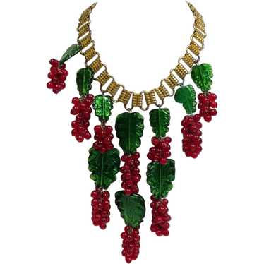 Venetian Glass Grape Cluster Necklace 1930’s
